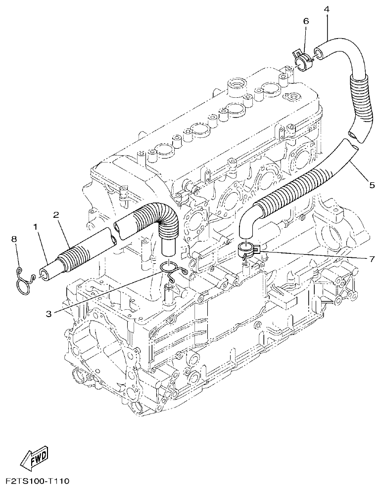 Yamaha VX18002019F4E7(F6G BREATHER OIL parts diagram